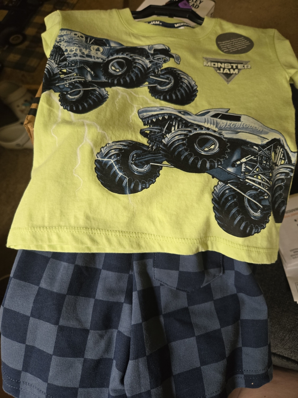 Monster Jam Boys' Neon Green Monster Truck Matching Set